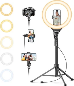 UBeesize 12" Selfie Ringlicht, 62" Stativständer, Videoaufnahme, Telefone, kam - Bild 1 von 4