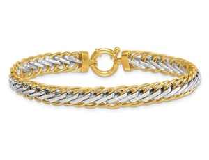 Ladies 14K Yellow Gold Polished Woven Link Bracelet (7.5 Inches) - Picture 1 of 5