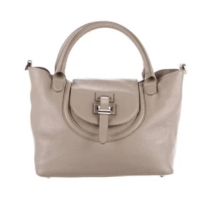 Meli Melo Women's Cream Grey Leather Top Handle Bag With Pouch & Dustbag - Picture 1 of 6