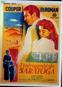 WESTERN GARY COOPER L'INTRIGANTE DE SARATOGA 1943 AFFICHE ENTOILEE - Photo 1/1
