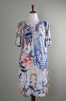 Новый с Ярлыками CHICO $119 освежающий цветочный пейсли печать платье размер 1 США 8 / 10 / средний - Изображение 1 из 4