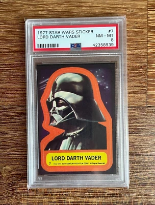 1977 Star Wars Topps Lord Darth Vader Sticker #7 Graded PSA 8 NM-MT - Image 1 of 4