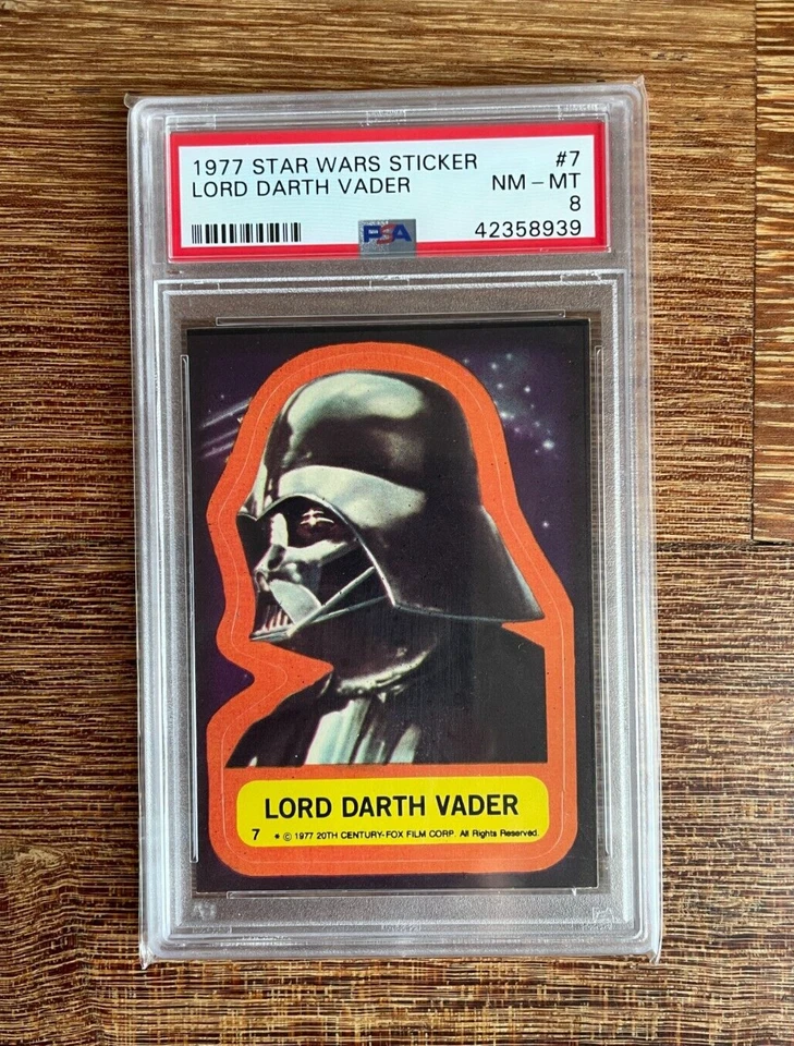 1977 Star Wars Topps Lord Darth Vader Sticker #7 Graded PSA 8 NM-MT - Image 1 of 4