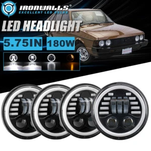 4PCS 5.75" LED Headlights Hi-Lo DRL Flowing Turn Signal for Volkswagen Dasher - Picture 1 of 12