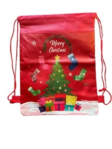Bolsas de regalo Feliz Navidad con cordón para niños regalo X 4 - Imagen 1 de 2