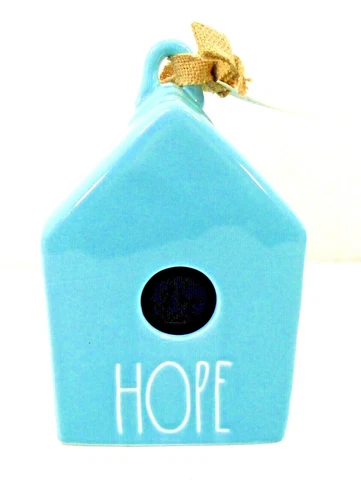 Rae Dunn Square Hope Birdhouse Magenta Artisan Collection Light Turquiose New Cover