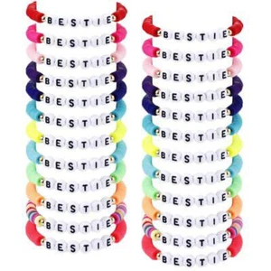24Pcs Friendship Bracelets,Inspired Letter Bracelets Set,Colorful Stretchy Girls - Picture 1 of 7