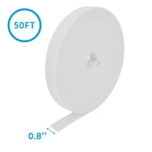 Cinta de correa de gancho y bucle blanca de 50 pies de 0,8" de ancho - Imagen 1 de 1