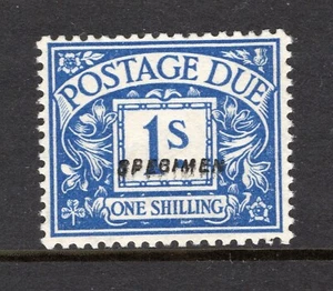 1915 1/- BRIGHT BLUE POSTAGE DUE ROYAL CYPHER WMK 'SPECIMEN' OVERPRINT. SG D8 - Picture 1 of 1