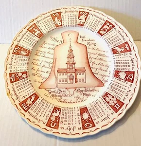 Royal Staffordshire Ceramics Calendar plate Independence Hall Liberty Bell1966 - Picture 1 of 3