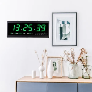 Elektrische 48x19x3cm Große Zahl LED Digital Wanduhr mit Kalender Temperatur 5V - Bild 1 von 11