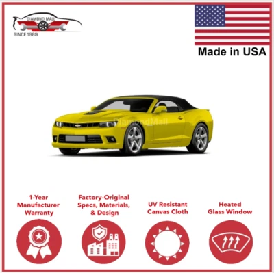 Fits Chevrolet Camaro 2011-2015 Convertible Top & Heated Glass Window Twillfast - Image 1 of 3