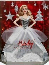 Holiday Barbie 2021 Caucasian with Blonde Hair Silver & White Gown