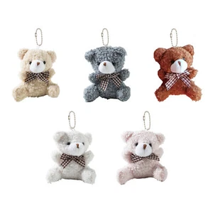 2 Sitting Bow Tie Bear Bag Charm Cartoon Car Keyring Decoration Backpack Pendant - Picture 1 of 17
