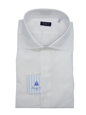 Nuevo Vestido FINAMORE Napoli HECHO A MANO Camisa EDUARDO Talla 16.5 US 42 EU (FIN427) Foto 1 de 2