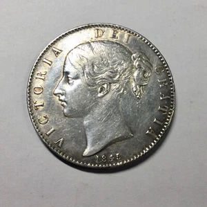 1845 ANNO REGNI VIII sharp mid grade Crown once lightly cleaned - Picture 1 of 2