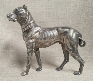 Antigua estatuilla de perro de metal finamente modelada de metal Britz Diller Britannia c1906 WMF - Imagen 1 de 20
