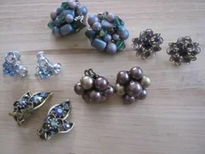 Vintage Lot 5 Paar Clip on Verdienst - Bild 1 von 13