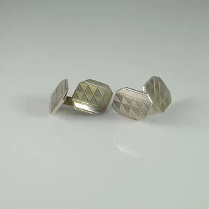 Vintage Silver Cufflinks with Box Unique Mens Cuff Links - Picture 1 of 6