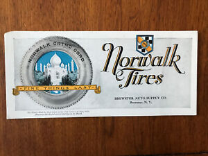 Norwalk Tires advertising ink blotter - Brewster, New York