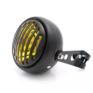 Faro ámbar con soporte de montaje lateral retro para Harley Dyna Honda Shadow Rebel - Imagen 1 de 6