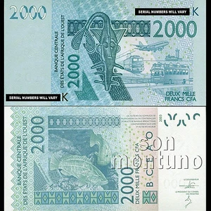 2003 / 2014 WEST AFRICAN STATES Senegal 2000 francs Banknote  SEQUENTIAL NUMBERS - Picture 1 of 1