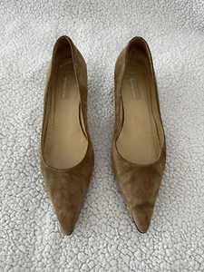 Michael Kors Vintage Brown Suede Leather Heels Pumps Size 8.5 M Made In Italy - Picture 1 of 12
