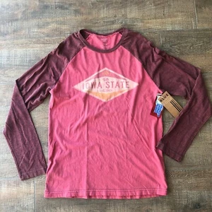 NCAA Iowa State Cyclones Ring Spun Long Sleeve Raglan Tee, XL / M, Nantucket Red - Picture 1 of 5