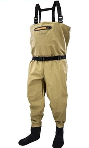 Frogg Toggs Durable PVC Rana II Stocking Foot Chest Waders • Large •  Khaki - Picture 1 of 5