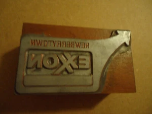 Exxon gas oil NEWBERRYTOWN PA printing press plate block - Picture 1 of 1