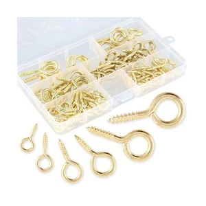 Kit ganci a vite in metallo bulloni a occhio oro comodo strumento durevole vestibilità perfetta - Foto 1 di 6