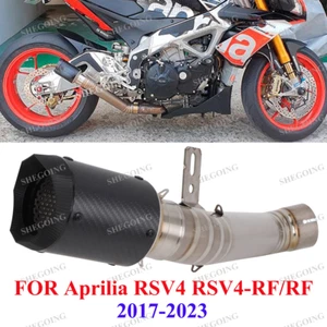 Titanium Slip On For Aprilia RSV4 RR/RF 17-24 Motorcycle Exhaust Escape System - Foto 1 di 5