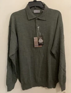 NWT Metropolitan View Men’s Long Sleeve Sweater Large Green 100% Wool With Flaw - Picture 1 of 5