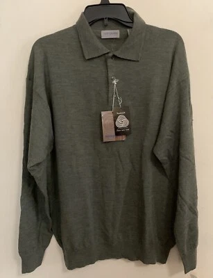 NWT Metropolitan View Men’s Long Sleeve Sweater Large Green 100% Wool With Flaw - Image 1 of 4