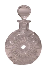 Atlantis Donut or Lifesaver Decanter VGC Signed 10" Tall Facet Cuts - Picture 1 of 3