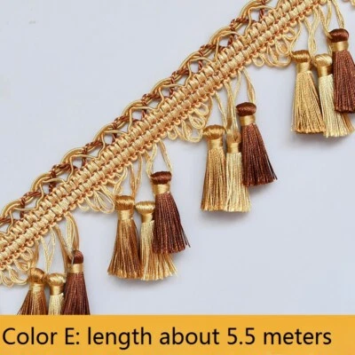5.5M Fringe Tassel Ribbon Curtain Lace Trim Upholstery Edging Trimming DIY Decor - Image 1 of 4