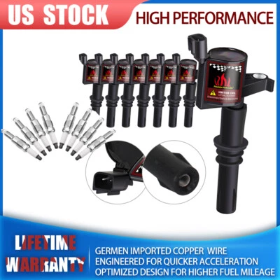 Катушка зажигания DG511 с свечами зажигания платиновая для 2004-2008 Ford F-150 5,4 л 8 шт. - Изображение 1 из 4