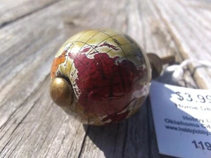Globe Geo Map Cabinet Knob Drawer Pull Handle Painted Wood 1194711 Hobby Lobby - Picture 1 of 4