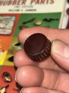 Vintage Car Radio Knob Old Original Rare USA GM MoPar Ford Dark Brown Pleated - Picture 1 of 12