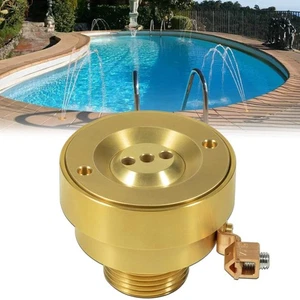 New Swimming Pool Spa Brass Deck Jet Fountain Nozzle 3 Hole with Grounding Lug& - Picture 1 of 9
