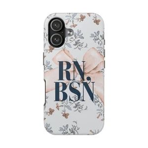 RN, BSN Floral Bow Krankenschwester Handyhülle - Passgenau für jedes iPhone/Samsung - Bild 1 von 104