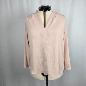 Mossimo Blouse Women's XXL Pink - Peach Long Roll Tab Sleeves - Picture 1 of 13