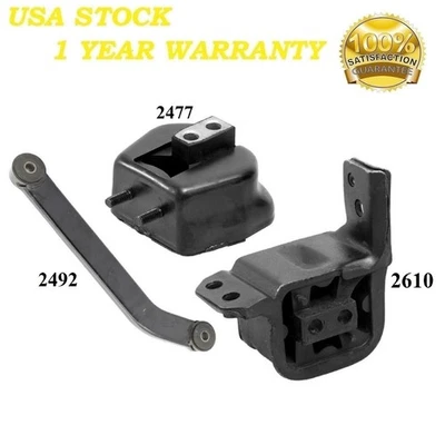 3 PCS MOTOR & TRANS MOUNT FIT PONTIAC GRAND AM & SUNBIRD - 1.8L & 2.0L - Image 1 of 4