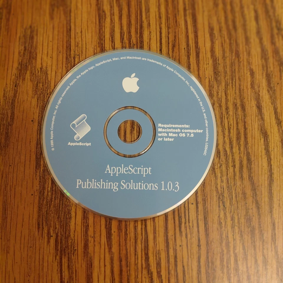 1999 Apple Computer Software Applescript Publishing Solutions 1.0.3 Disc Only - Image 1 of 1