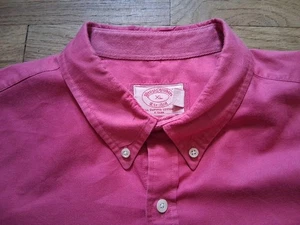 Camicia Brooks Brothers All Supima cotone x slim manica corta rosa uomo XL - Foto 1 di 7