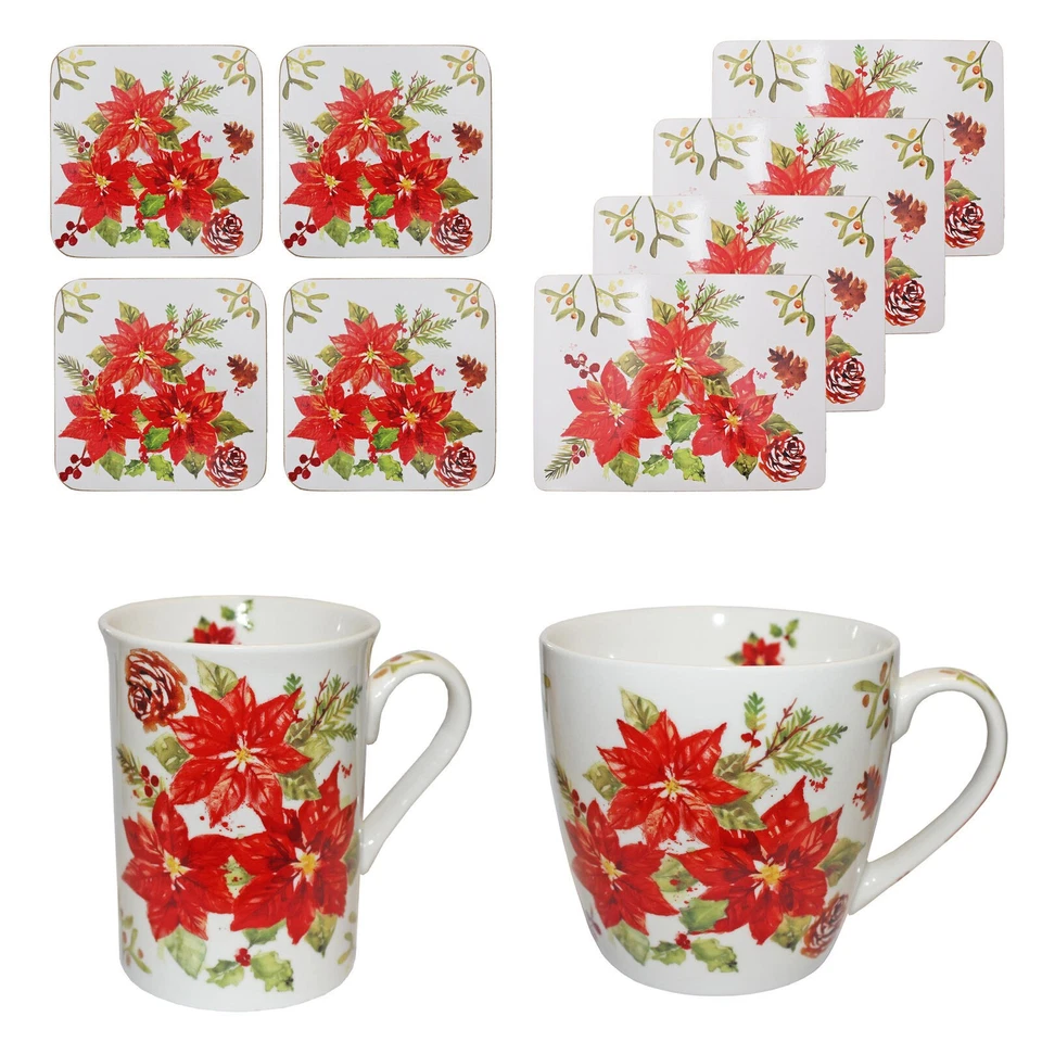 Weihnachtsgeschirr - Tischsets / Untersetzer / Tassen - Weihnachtsstern Design - Bild 1 von 1