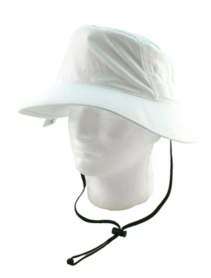 NWT ADIDAS Aeroready Size S/M Victory III White / White Logo UPF 50 Bucket Hat - Image 1 of 4