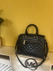 Michael Kors Black Quilted Leather Selma Handbag - Picture 1 of 10