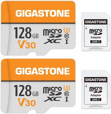 GIGASTONE 128GB Micro SD Card 2-Pack, A1 V30 4K Video Recording, Compatible with - Image 1 of 4