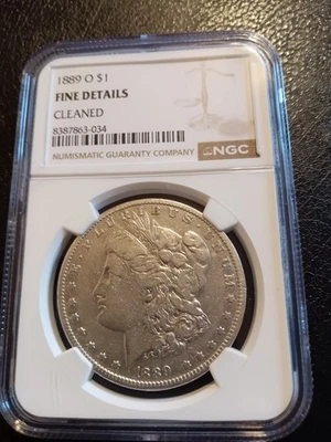 1889 O  Silver Morgan Dollar Fine Details cleaned  - Image 1 of 4